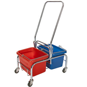 Double Metal Trolley with Bucket 2x 20L