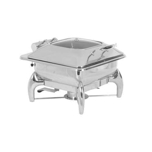 Chafing Dish Induction – Square With Glass Lid - 5.5Lt