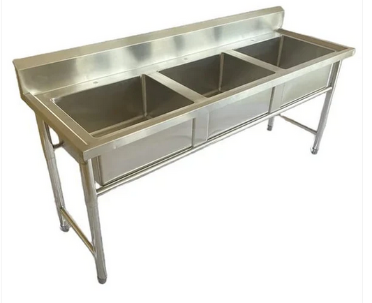 Triple Pot Sink - 2400mm x 610mm x 810mm High