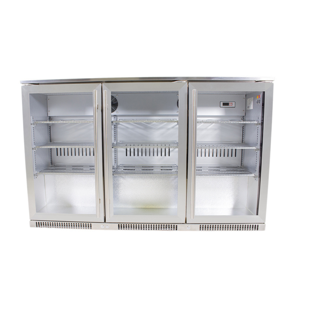 Triple Swing Door Under Counter Beverage Cooler - 300L S/Steel