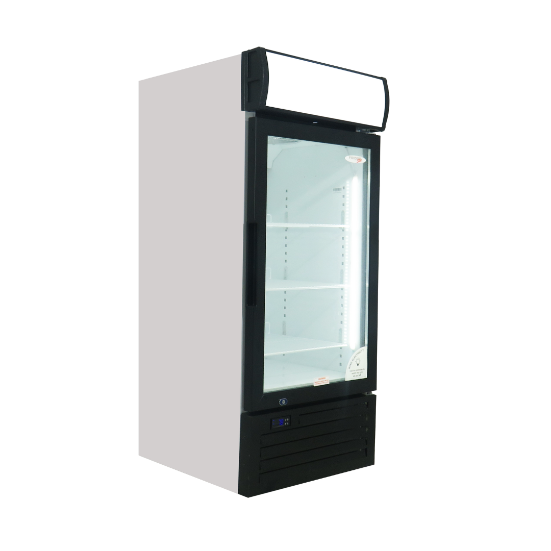 Beverage Cooler Hinged Half Door- 238 Lt - With Header Panel