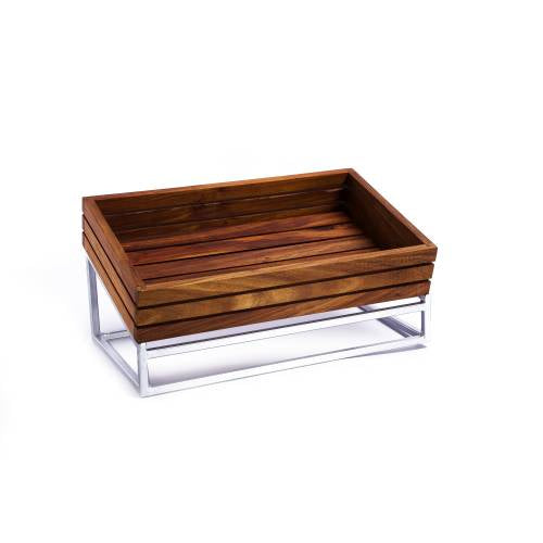 Wood Display Basket & Stand (305 x 205 x 70mm)