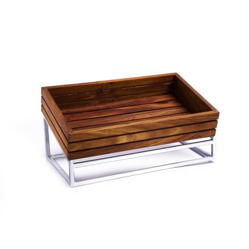 Wood Display Basket & Stand (340 x 240 x 90mm)