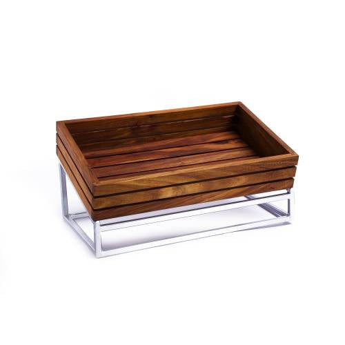 Wood Display Basket & Stand (400 x 300 x 70mm)