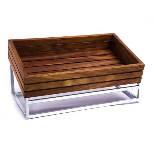 Wood Display Basket & Stand (500 x 300 x 90mm)