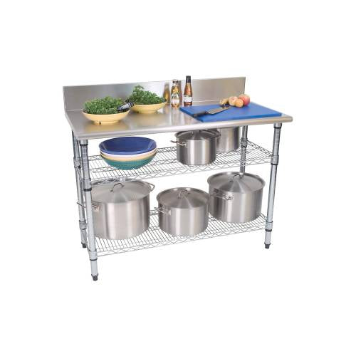 Work Table S/Steel – 2-Tier – Splashback 1300 x 690 x 870mm