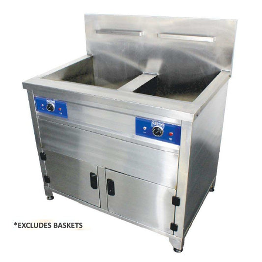 Deluxe Fryer 380V  - Floor Standing - 2X20 Liter Fryer (12Kw Per Pan)