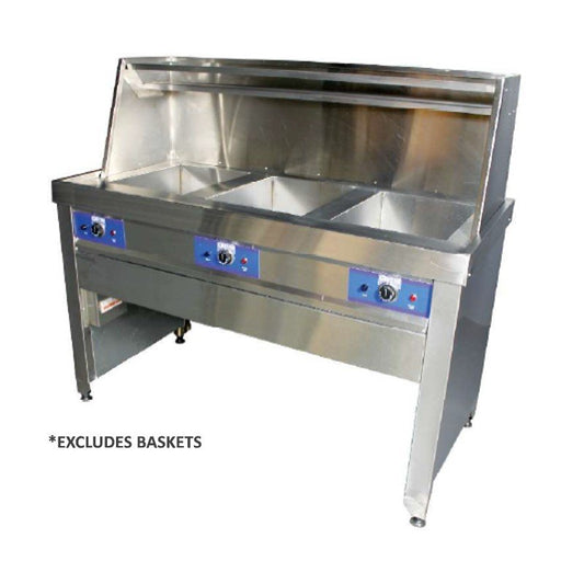 Hotel Model Fryer 380V - Floor Standing - 3X20 Liter Fryer (12Kw Per Pan)