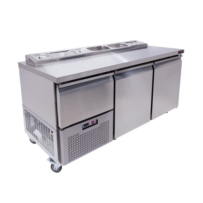 Under Bar Rack Pizza Top Under Bar Fridge - Two And Half Door – Solid Door – CES
