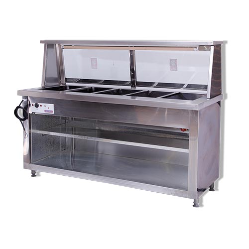 Bain Marie 5 Division -With Sneeze Guard