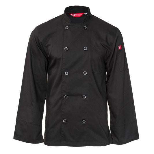 Long Sleeve Double-Breasted Chef Jacket (BLACK)