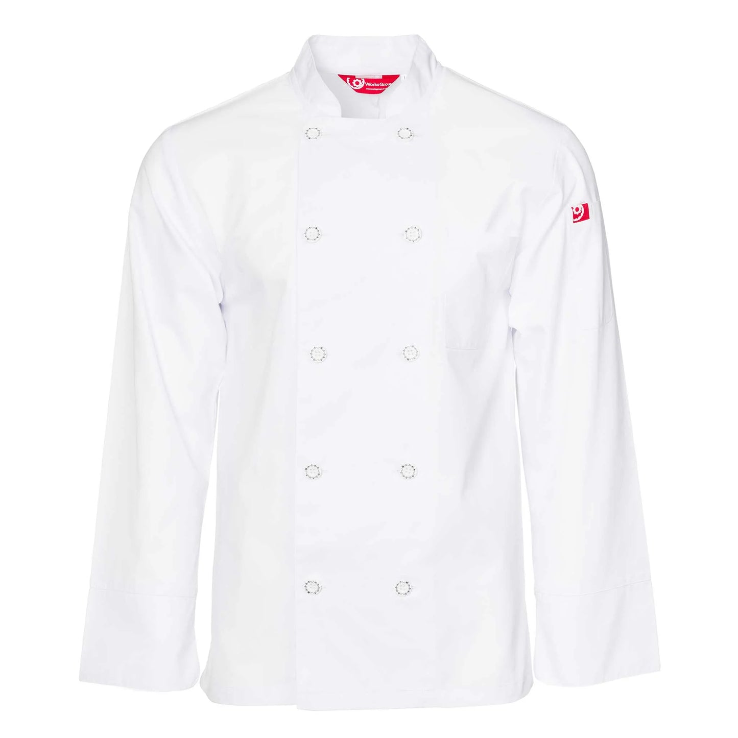 Long Sleeve Double-Breasted Chef Jacket (WHITE)