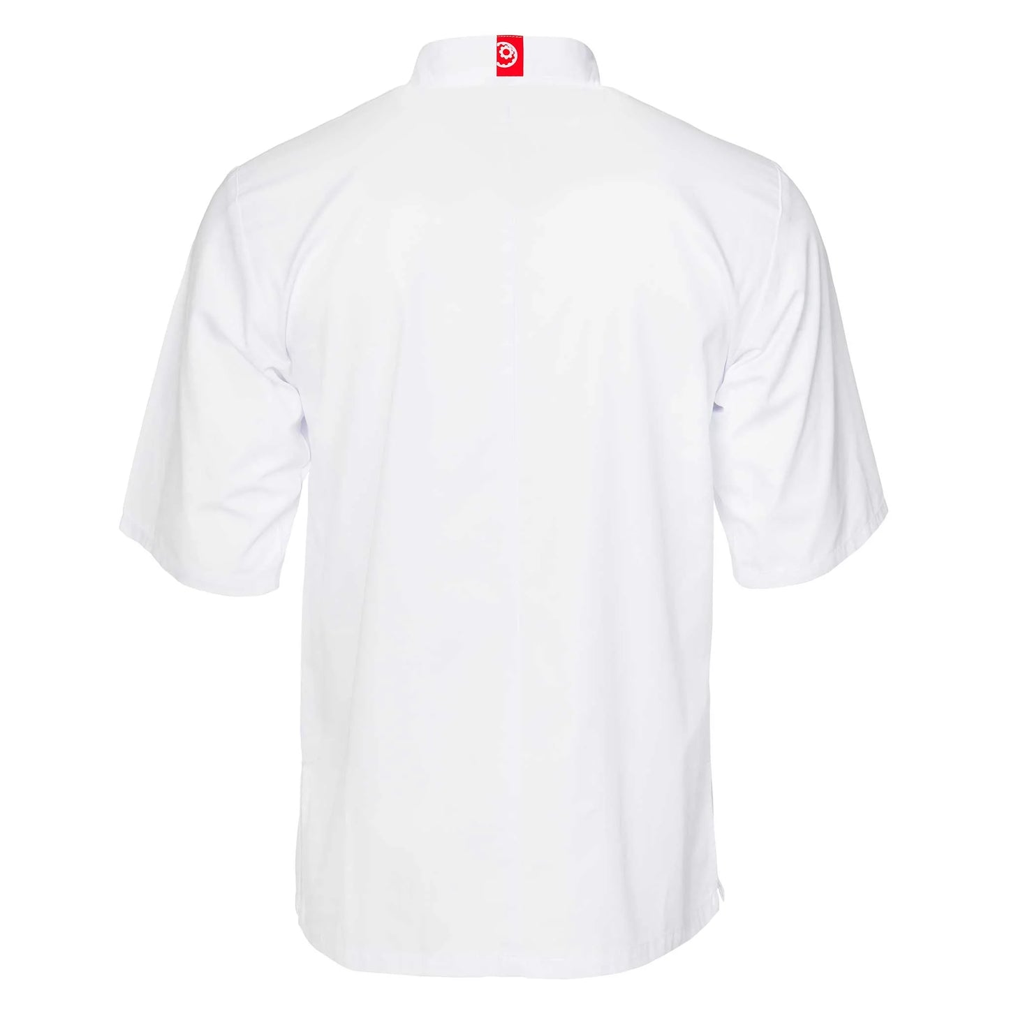 Short Sleeve Double-Breasted Chef Jacket (WHITE)