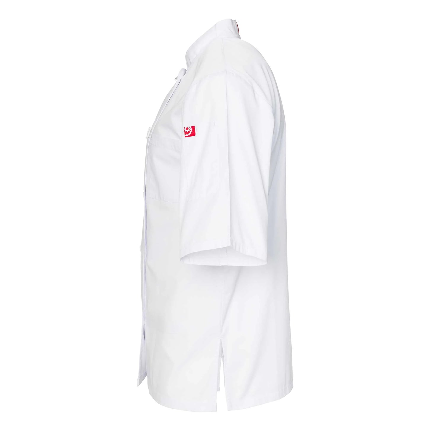 Short Sleeve Double-Breasted Chef Jacket (WHITE)