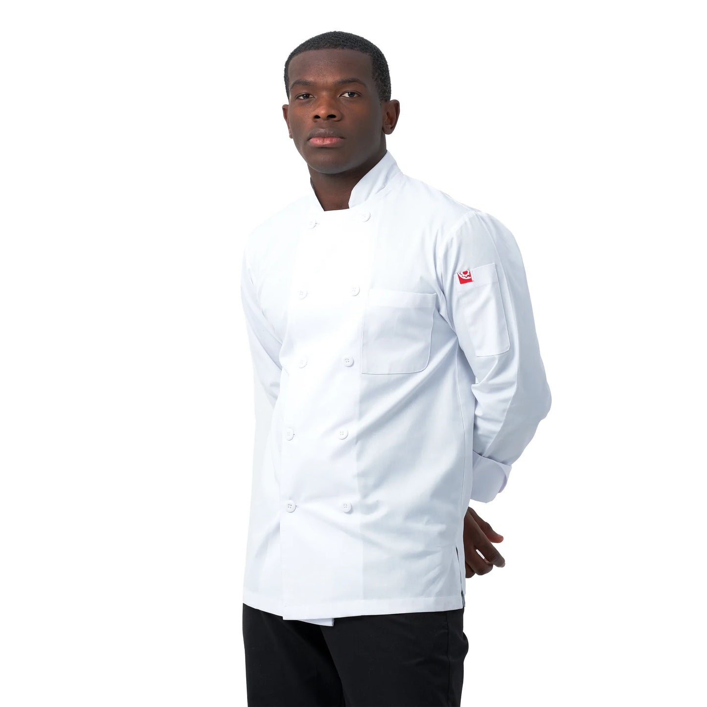 Long Sleeve Double-Breasted Chef Jacket (WHITE)