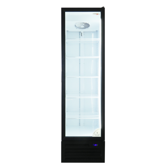 Single Hinged Low E Glass Door Cooler 413 Lt