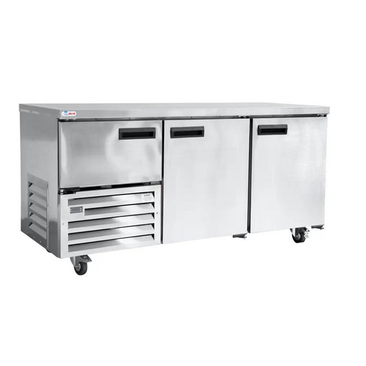 Stainless Steel Door Plain Top Underbar Fridge - 900 x 1780 x 650