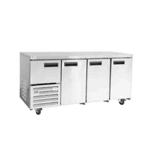 Stainless Steel Door Plain Top Underbar Fridge - 900 x 2380 x 750