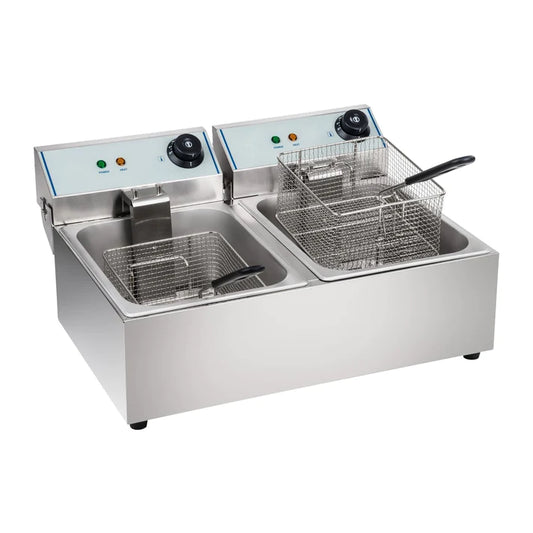 Electric Fryer - Double Pan - With Timer