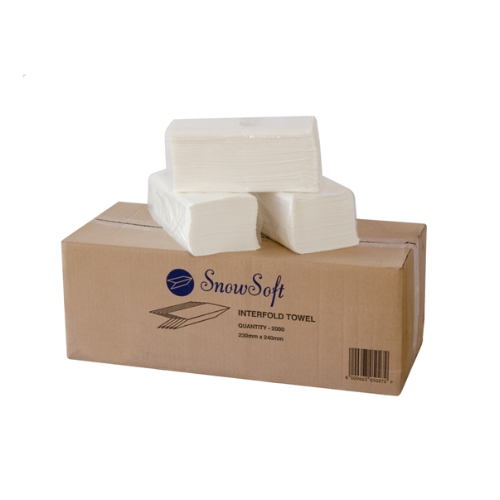 C Fold Paper Single Ply By SnowSoft Size 220mm x 230mm (2000’s)